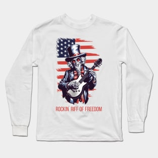 Rockin' Riff of Freedom Shirt | Unleash Your Inner Patriot this 4th of July Long Sleeve T-Shirt